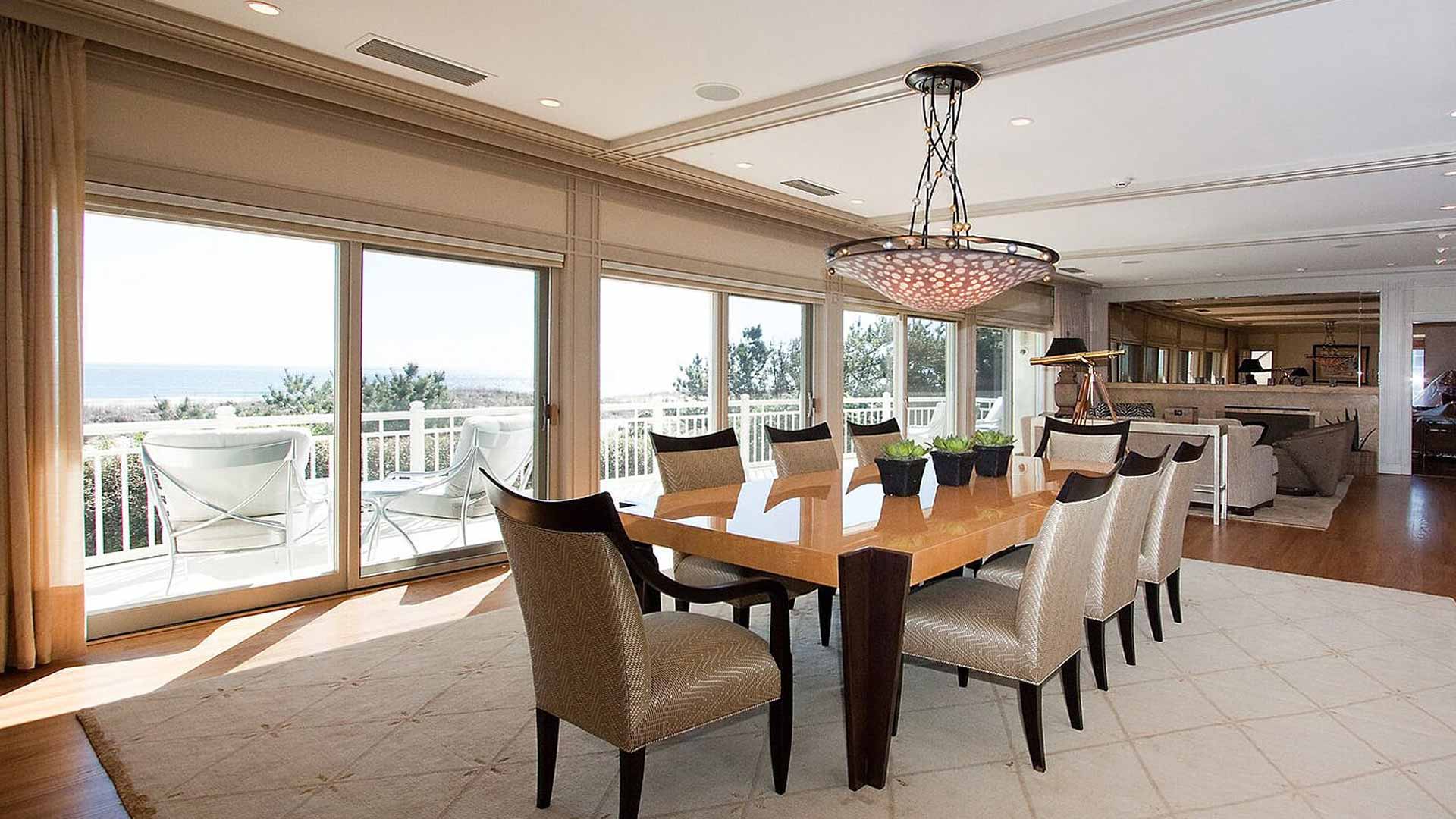 well lite dining room with tasteful accents