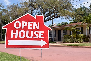 an open house set up by a real estate agent