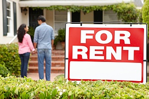 Couple looking at rental property 