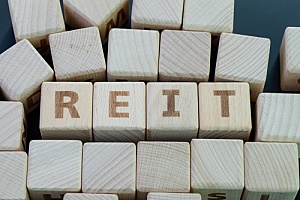 REIT spelled with blocks