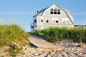 a beach house in Virginia Beach that is right along the shore line