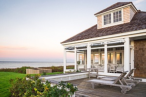 a beach house that is protected against harsh weather