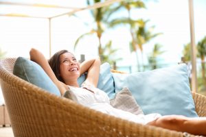 woman enjoying a second home