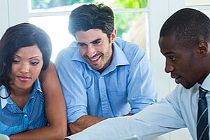 a couple speaking to a listing agent in Virginia Beach